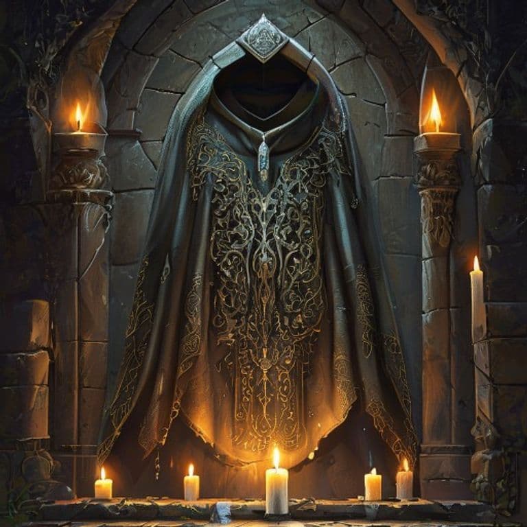 Whispering Cloak — fantasy item illustration. Whispering Cloak is a magic item (wondrous item) of rare rarity.