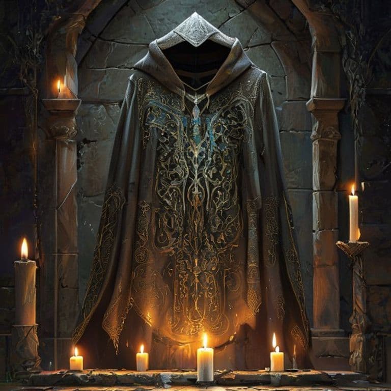 Cloak of Displacement — fantasy item illustration. Cloak of Displacement is a magic item (wondrous item) of rare rarity.