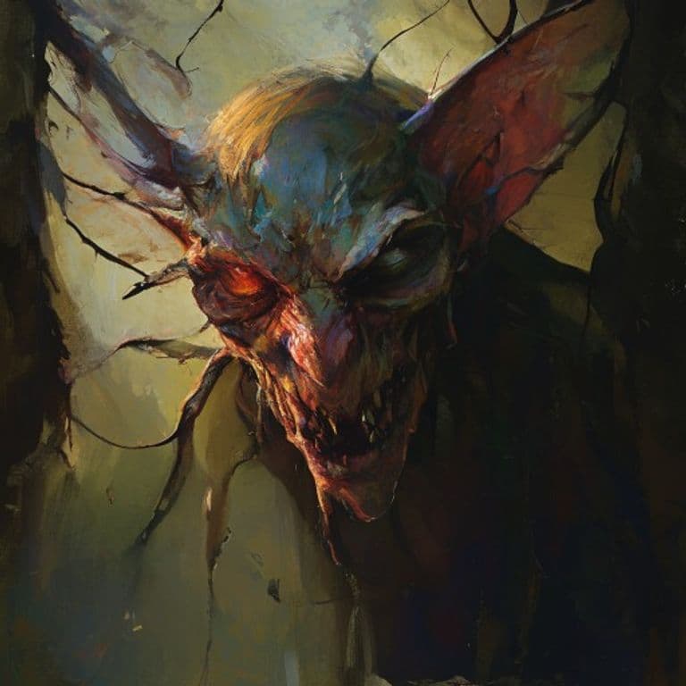 Nichny — fantasy monster illustration. Nichny is a medium fey (Challenge Rating 6).