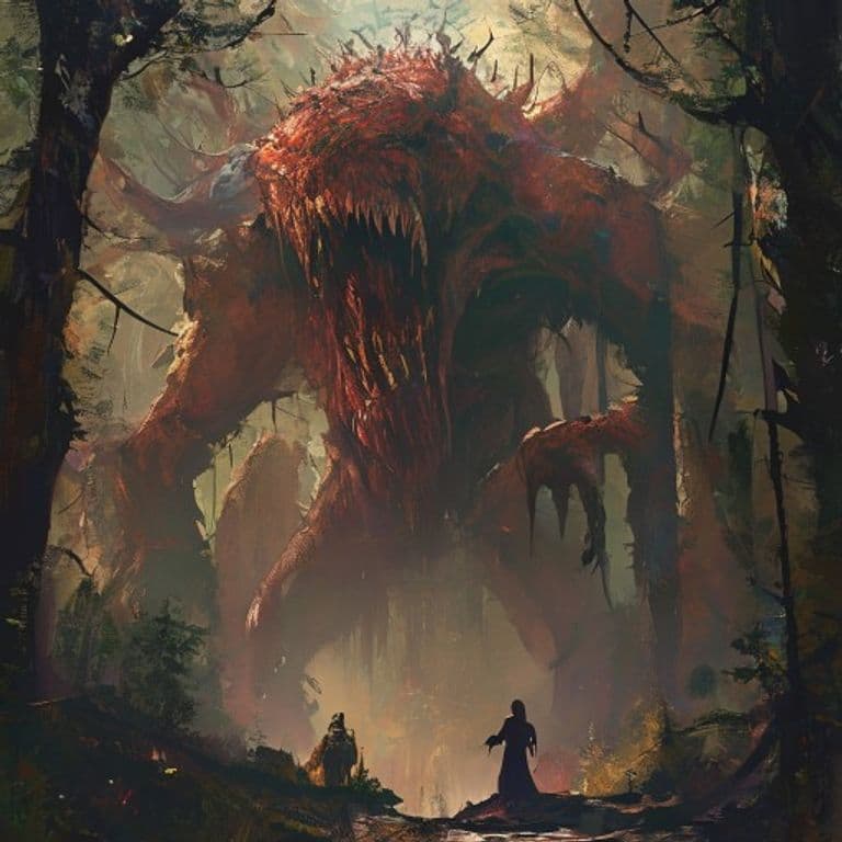 Forest Emperor — fantasy monster illustration. Forest Emperor is a huge aberration (Challenge Rating 15).