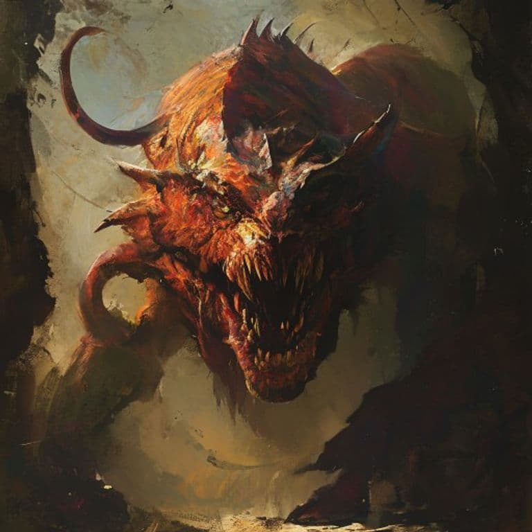 Ophinix — fantasy monster illustration. Ophinix is a large monstrosity (Challenge Rating 2).