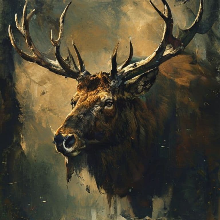 Elk — fantasy monster illustration. Elk is a large beast (Challenge Rating 1/4).