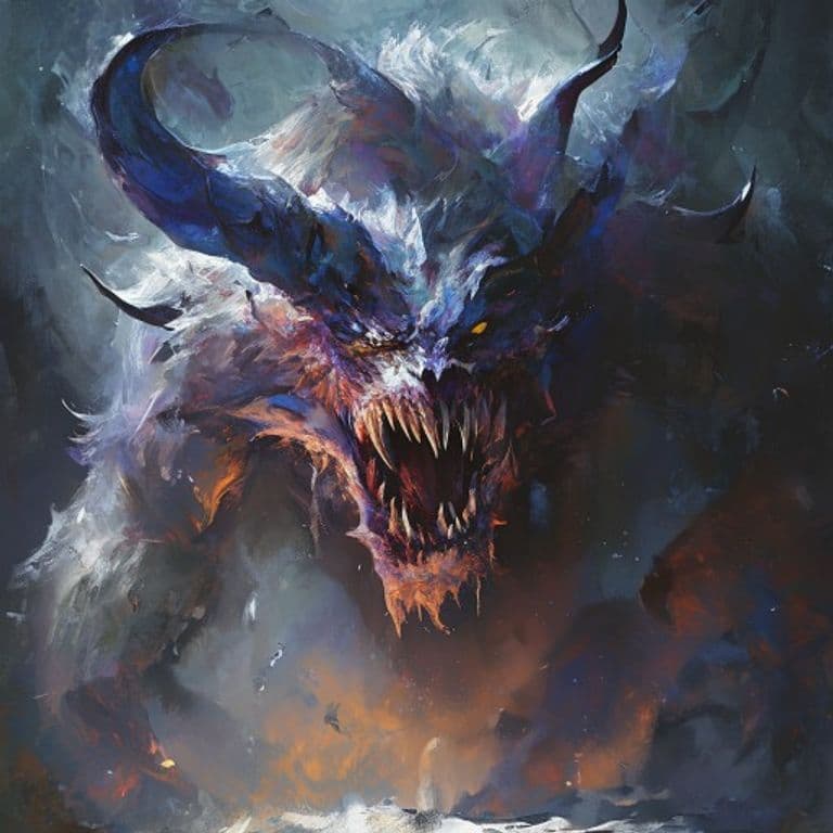 Ice Devil — fantasy monster illustration