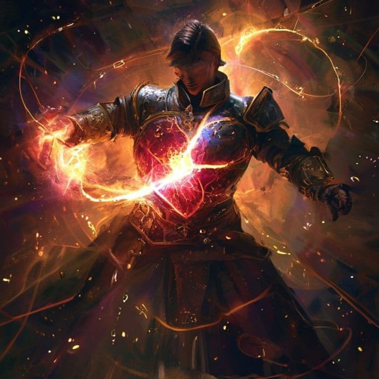 Armored Heart — fantasy spell effect illustration