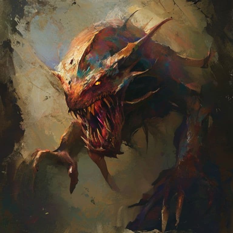 Qwyllion — fantasy monster illustration. Qwyllion is a medium aberration (Challenge Rating 8).