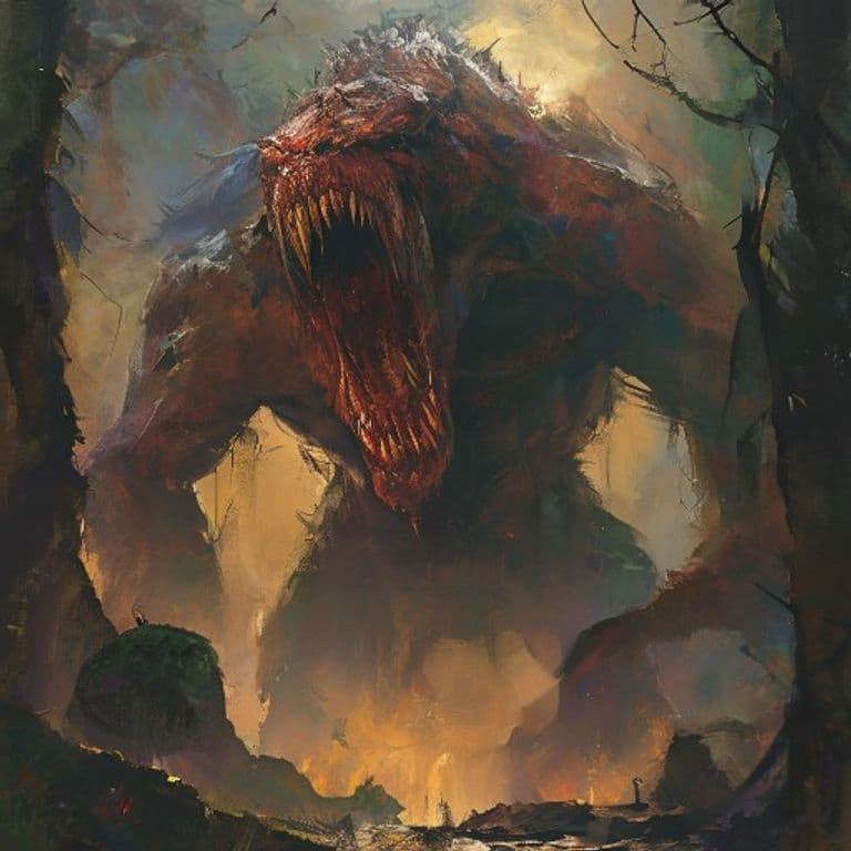 Hraesvelgr — fantasy monster illustration. Hraesvelgr is a huge giant (Challenge Rating 19).