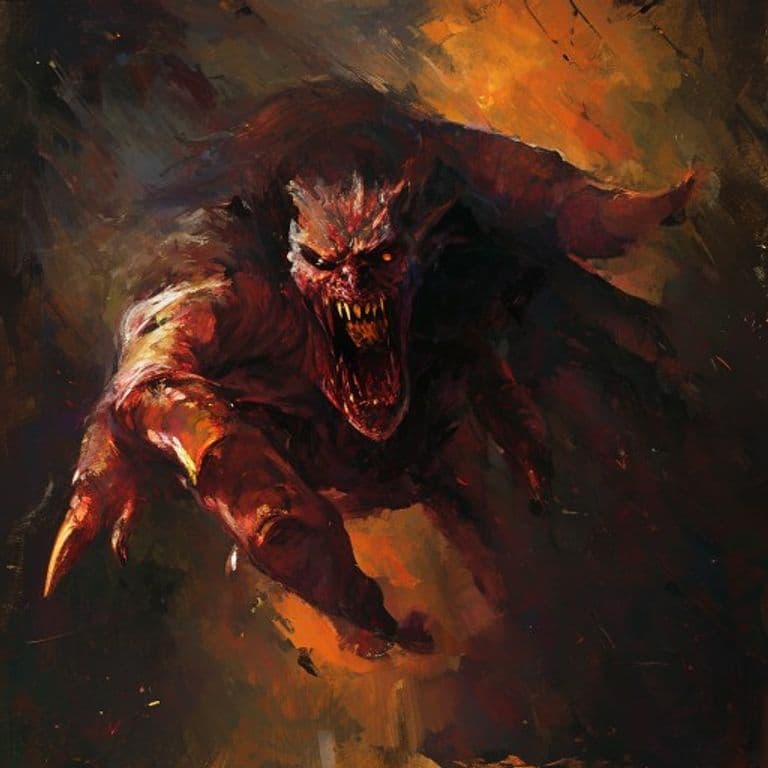Blaspheming Hand — fantasy monster illustration. Blaspheming Hand is a large fiend (Challenge Rating 3).