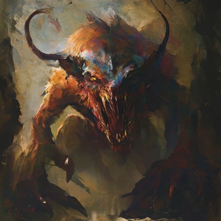 Valkruung — fantasy monster illustration. Valkruung is a tiny monstrosity (Challenge Rating 1/2).