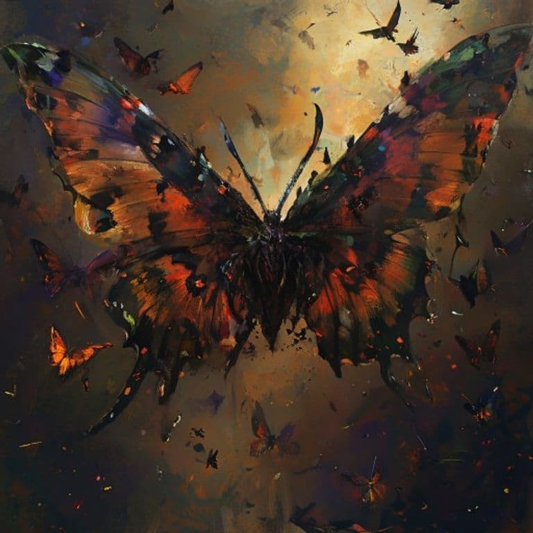 Greater Death Butterfly Swarm — fantasy monster illustration. Greater Death Butterfly Swarm is a huge beast (Challenge Rating 6).