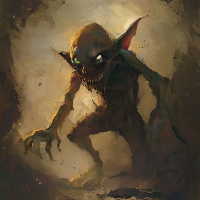 Dust Goblin — fantasy monster illustration. Dust Goblin is a small humanoid (Challenge Rating 1/4).