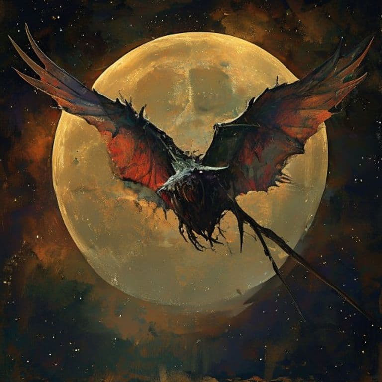 Moonkite — fantasy monster illustration. Moonkite is a large celestial (Challenge Rating 5).