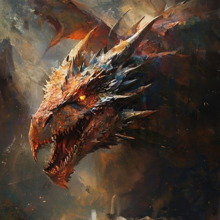 Azi Dahaka — fantasy monster illustration. Azi Dahaka is a huge dragon (Challenge Rating 14).
