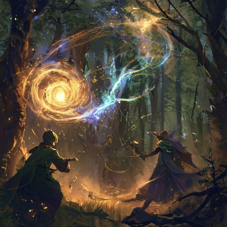 Conjure Woodland Beings — fantasy spell effect illustration. Conjure Woodland Beings is a 4th-level conjuration available to Druid.