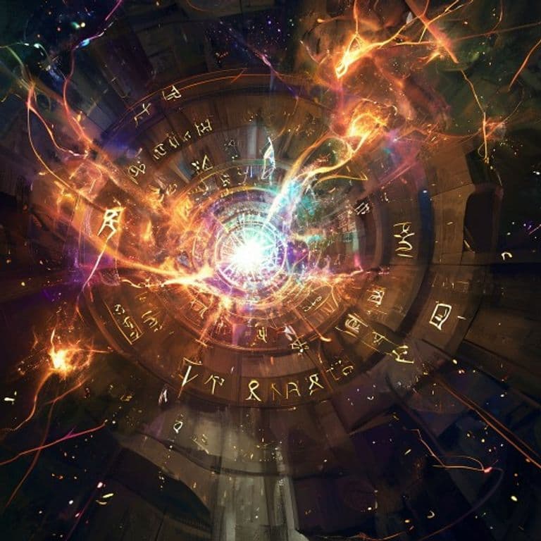 Chaotic World — fantasy spell effect illustration. Chaotic World is a 6th-level illusion available to Bard, Sorcerer, Wizard.
