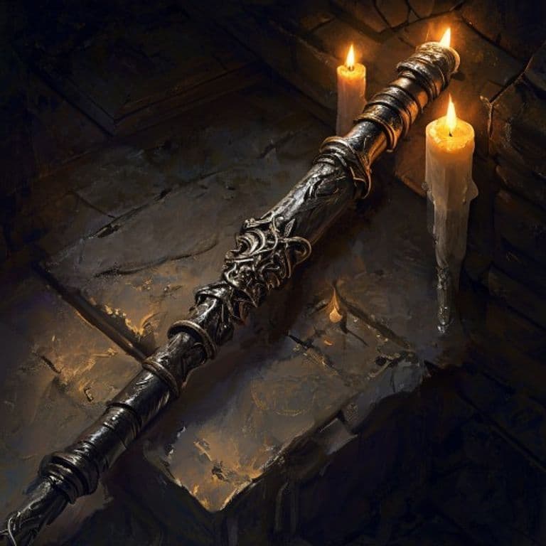 Rod of the Infernal Realms — fantasy item illustration