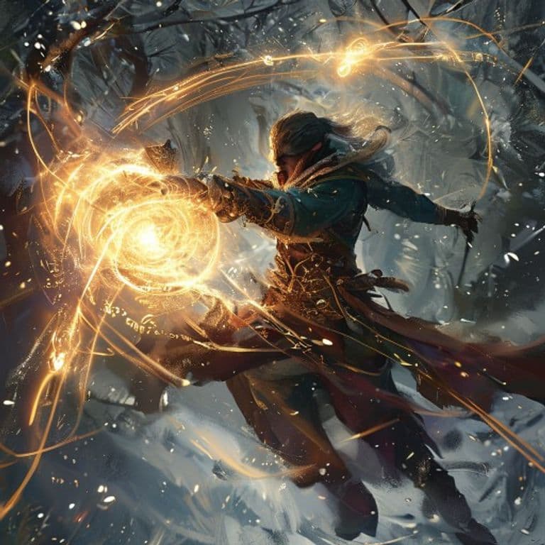 Wintry Glide — fantasy spell effect illustration. Wintry Glide is a 4th-level conjuration available to Druid, Ranger, Wizard.