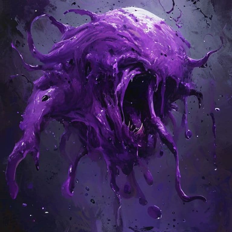 Purple Slime — fantasy monster illustration. Purple Slime is a large ooze (Challenge Rating 3).