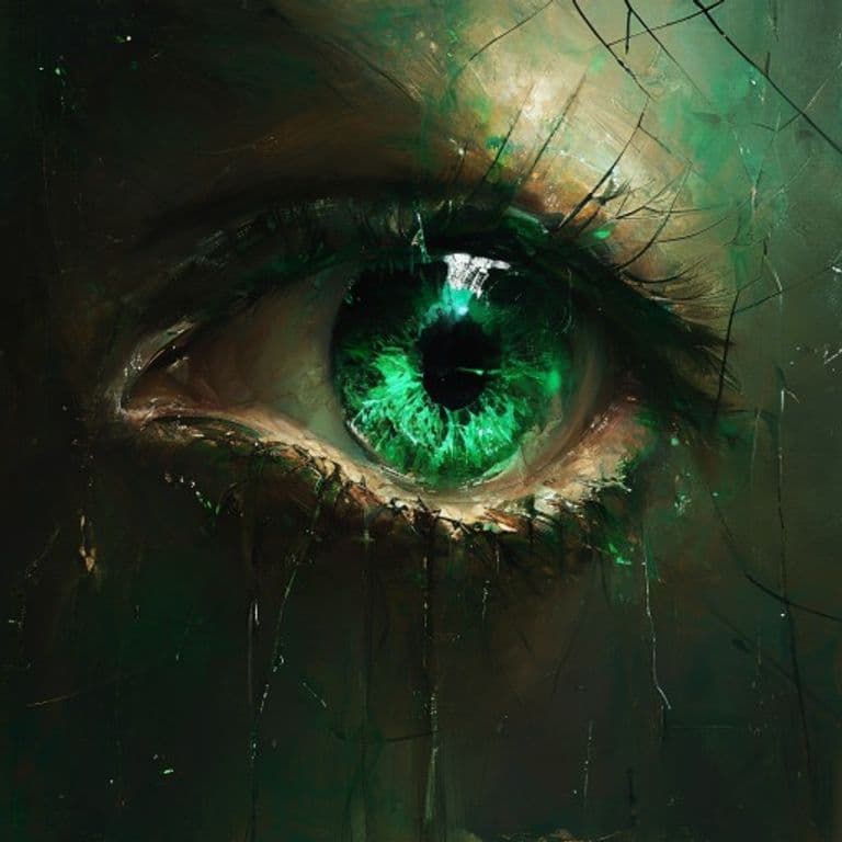 Emerald Eye — fantasy monster illustration. Emerald Eye is a tiny construct (Challenge Rating 1).