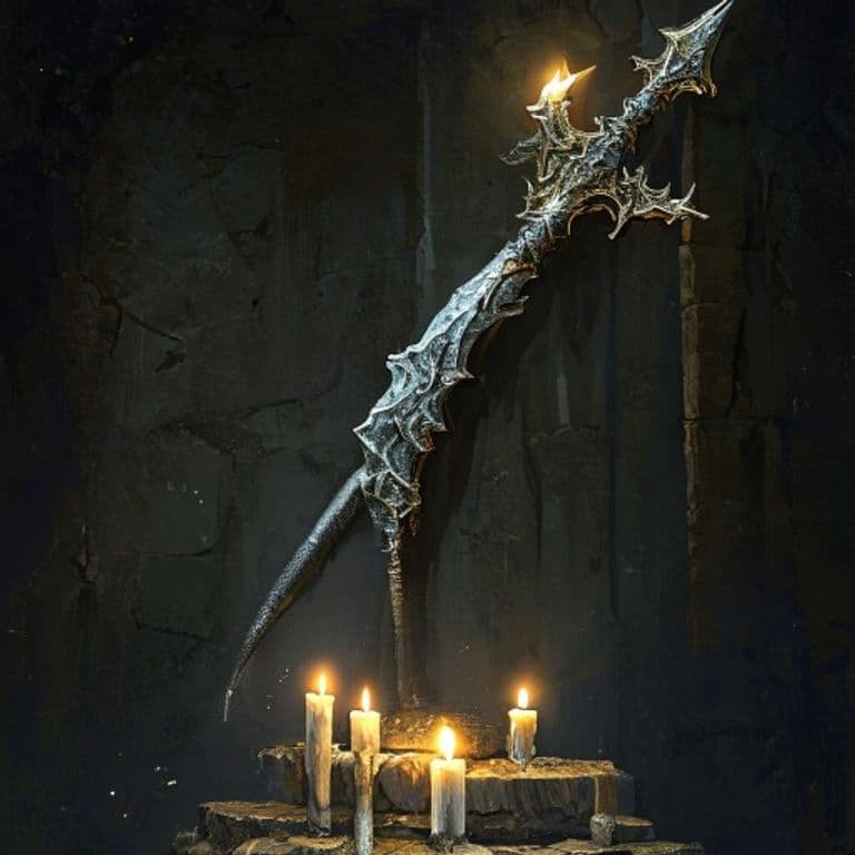 Spear of the Western Whale — fantasy item illustration. Spear of the Western Whale is a magic item (weapon) of very rare rarity.