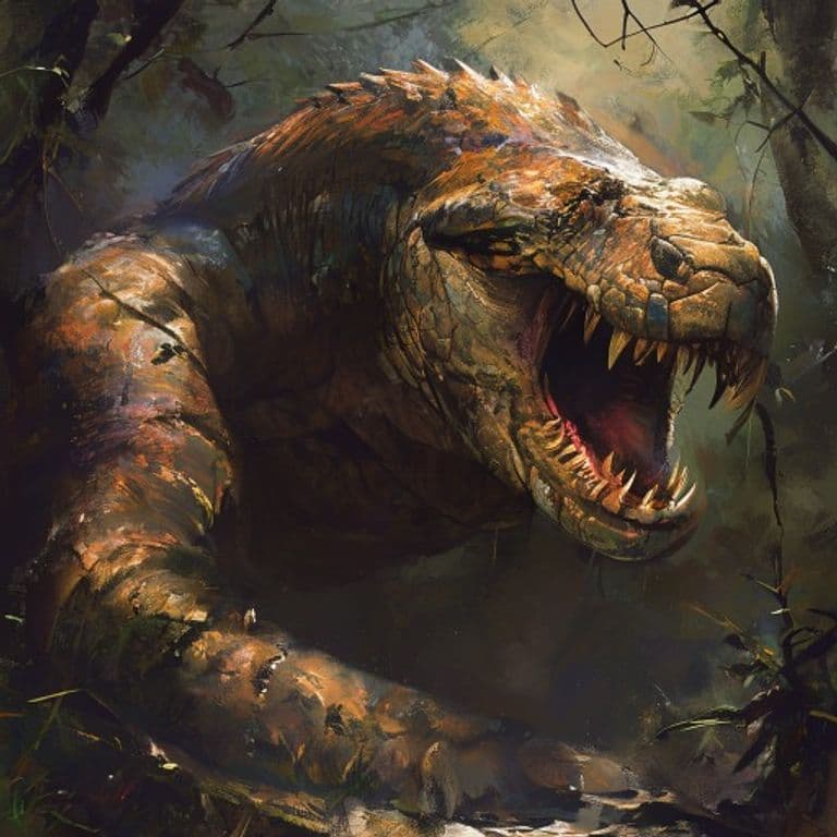 Titanoboa — fantasy monster illustration. Titanoboa is a gargantuan beast (Challenge Rating 12).