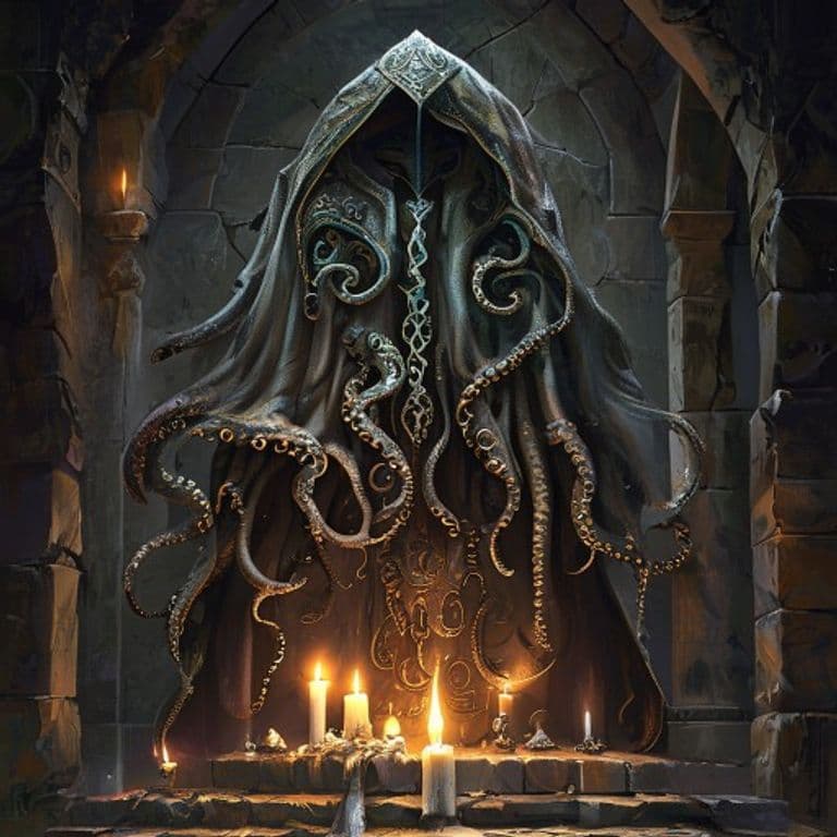 Cloak of Tentacles — fantasy item illustration. Cloak of Tentacles is a magic item (wondrous item) of rare rarity.