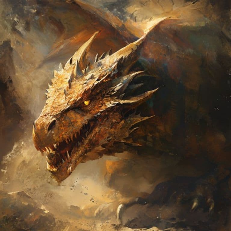 Sandwyrm — fantasy monster illustration. Sandwyrm is a large dragon (Challenge Rating 6).