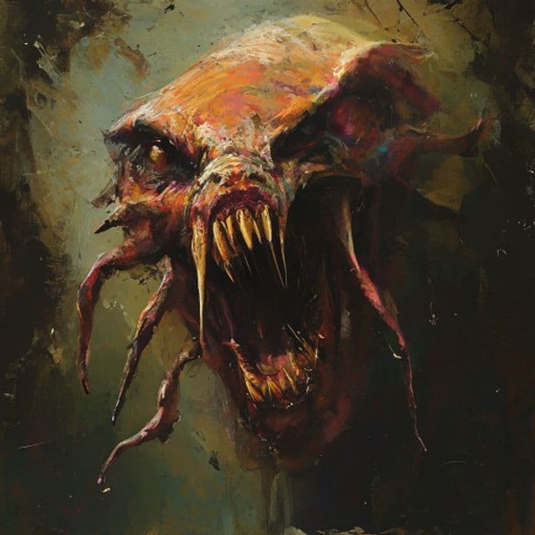 Gibbering Mouther — fantasy monster illustration. Gibbering Mouther is a medium aberration (Challenge Rating 2).