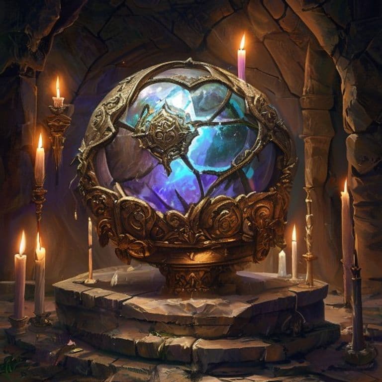 Orb of Chaotic Assault — fantasy item illustration. Orb of Chaotic Assault is a magic item (wondrous item) of rare rarity.