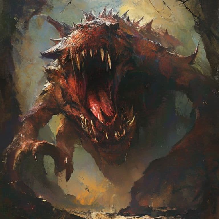 Remorhaz — fantasy monster illustration. Remorhaz is a huge monstrosity (Challenge Rating 11).