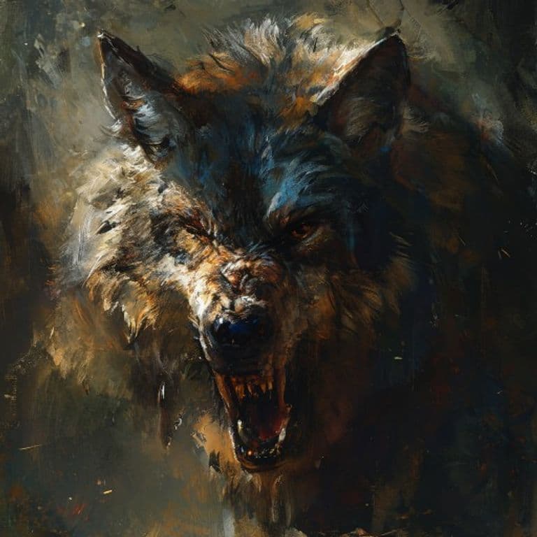 Wolf — fantasy monster illustration. Wolf is a medium beast (Challenge Rating 1/4).