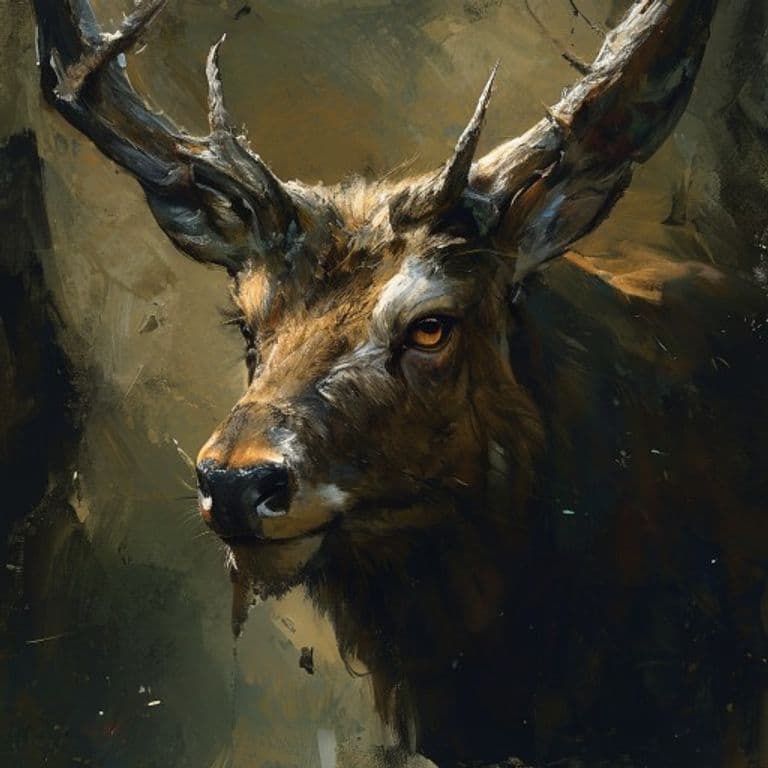Musk Deer — fantasy monster illustration. Musk Deer is a tiny beast (Challenge Rating 1/4).