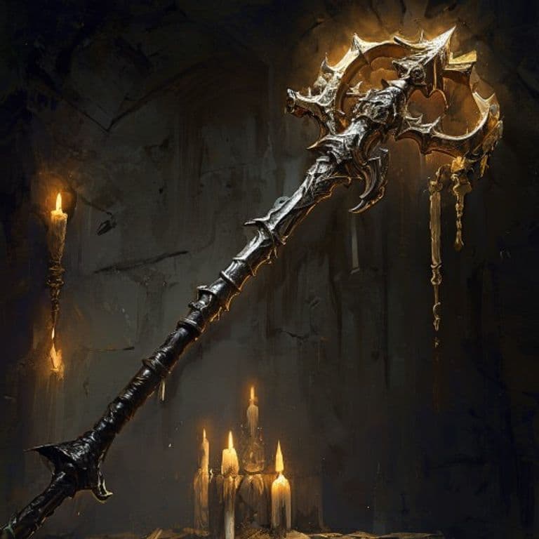 Tenebrous Flail of Screams — fantasy item illustration