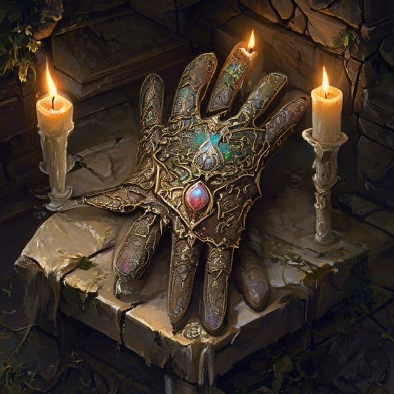 Glove of Swift Return — fantasy item illustration