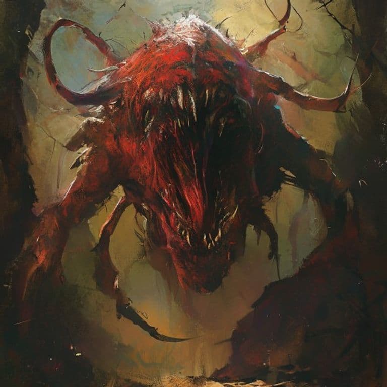 Yann-An-Oed — fantasy monster illustration. Yann-An-Oed is a huge aberration (Challenge Rating 2).