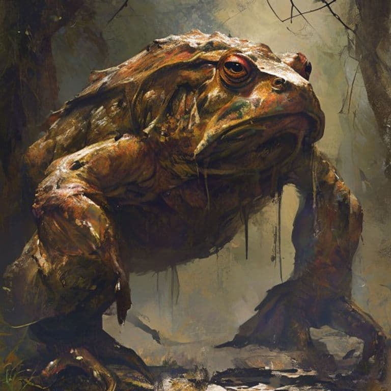 Giant Toad — fantasy monster illustration. Giant Toad is a large beast (Challenge Rating 1).