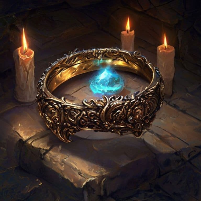 Ring of Hoarded Life — fantasy item illustration. Ring of Hoarded Life is a magic item (ring) of uncommon rarity.