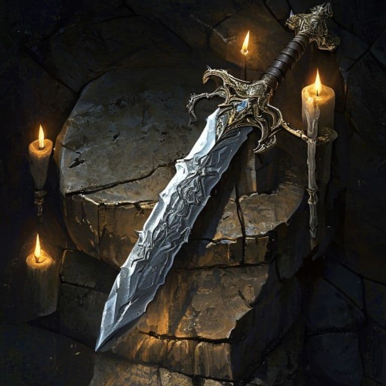 Tyrfing, the Thrice-Cursed Sword of Tragedy — fantasy item illustration