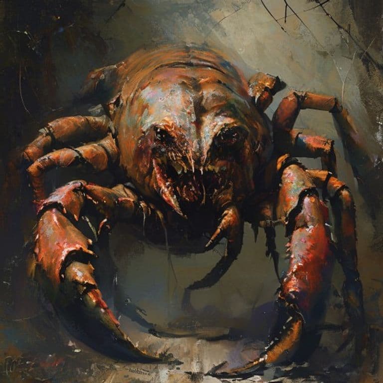 Bearmit Crab — fantasy monster illustration. Bearmit Crab is a large monstrosity (Challenge Rating 2).