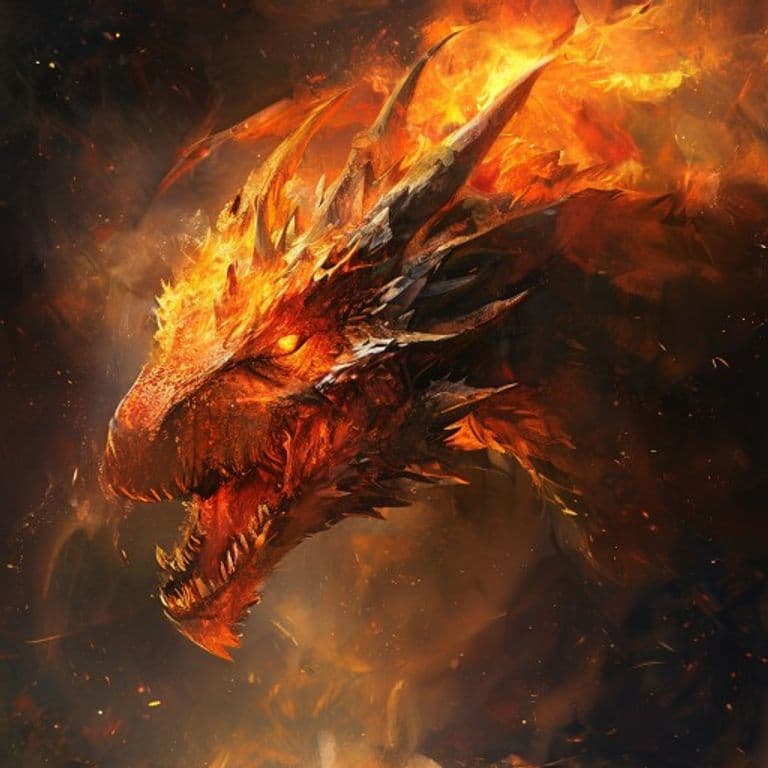Adult Flame Dragon — fantasy monster illustration