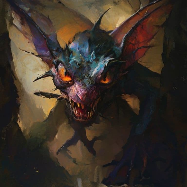 Lazavik — fantasy monster illustration. Lazavik is a tiny fey (Challenge Rating 3).