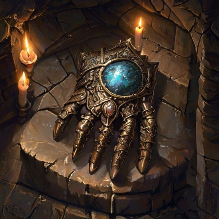 Gauntlet of the Iron Sphere — fantasy item illustration