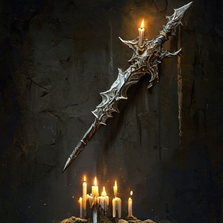 Gnawing Spear — fantasy item illustration