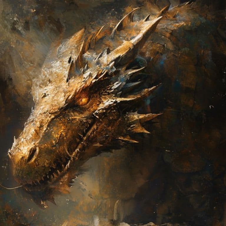 Ancient Bronze Dragon — fantasy monster illustration. Ancient Bronze Dragon is a gargantuan dragon (Challenge Rating 19).