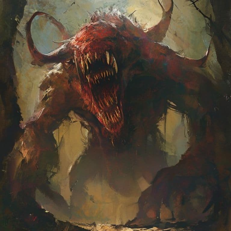 Huecambra — fantasy monster illustration. Huecambra is a large monstrosity (Challenge Rating 8).
