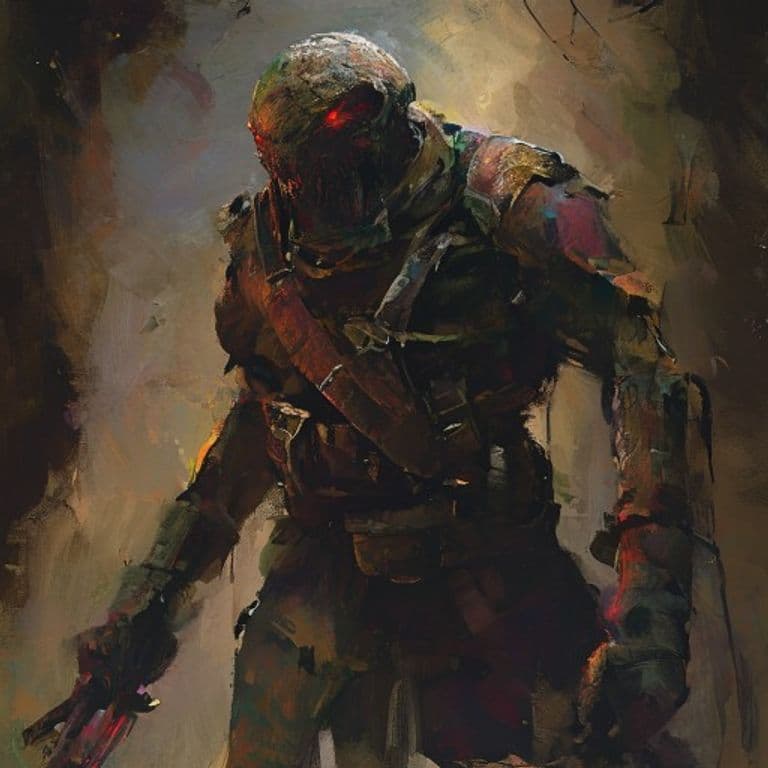 Soldier — fantasy monster illustration. Soldier is a medium humanoid (Challenge Rating 1/2).