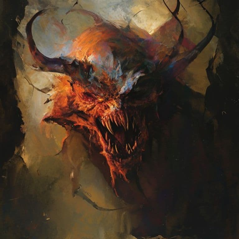 Stuhac — fantasy monster illustration. Stuhac is a medium fiend (Challenge Rating 13).