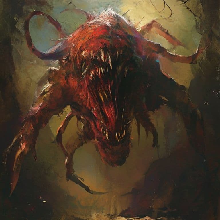 Mordovermis — fantasy monster illustration. Mordovermis is a large aberration (Challenge Rating 3).