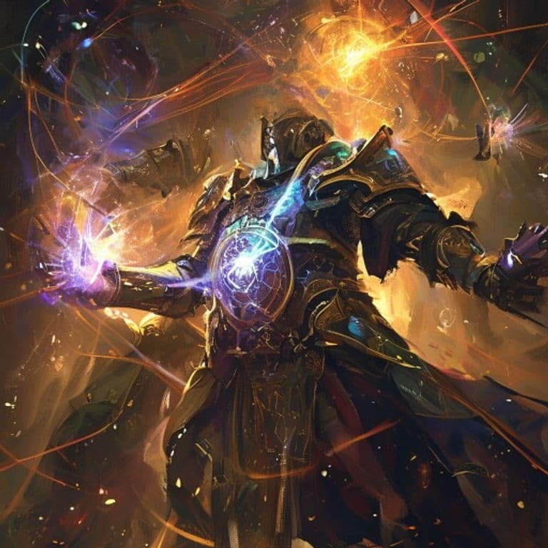 Armored Formation — fantasy spell effect illustration