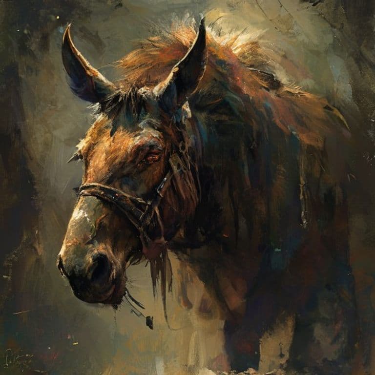 Mule — fantasy monster illustration. Mule is a medium beast (Challenge Rating 1/8).
