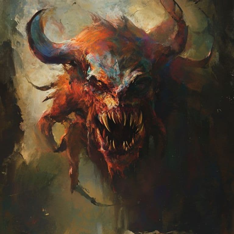 Likho — fantasy monster illustration. Likho is a medium monstrosity (Challenge Rating 6).